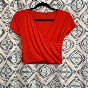 Bright red crop top